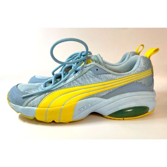 Puma Cell Women's Flow Athletic Shoe Sneaker Blue Yellow Size 5.5 - Picture 4 of 7